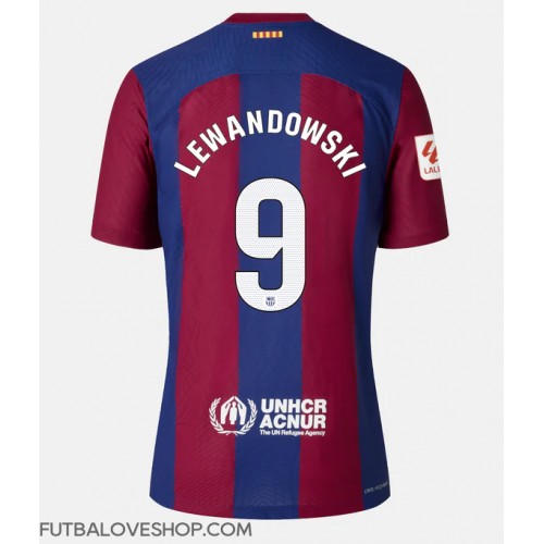 Dres Barcelona Robert Lewandowski #9 Domáci 2023-24 Krátky Rukáv